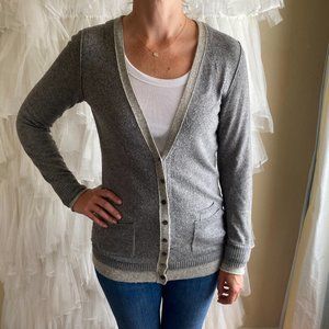 Banana Republic - Grey & Light Grey Wool/Cashmere Blend Cardigan